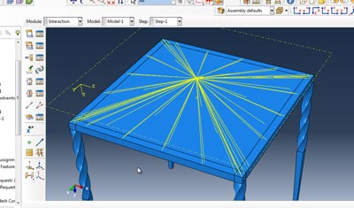 آموزش محاسبه بار گرانشی روی میز در abaqus